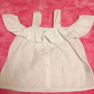 White off the shoulder crop top